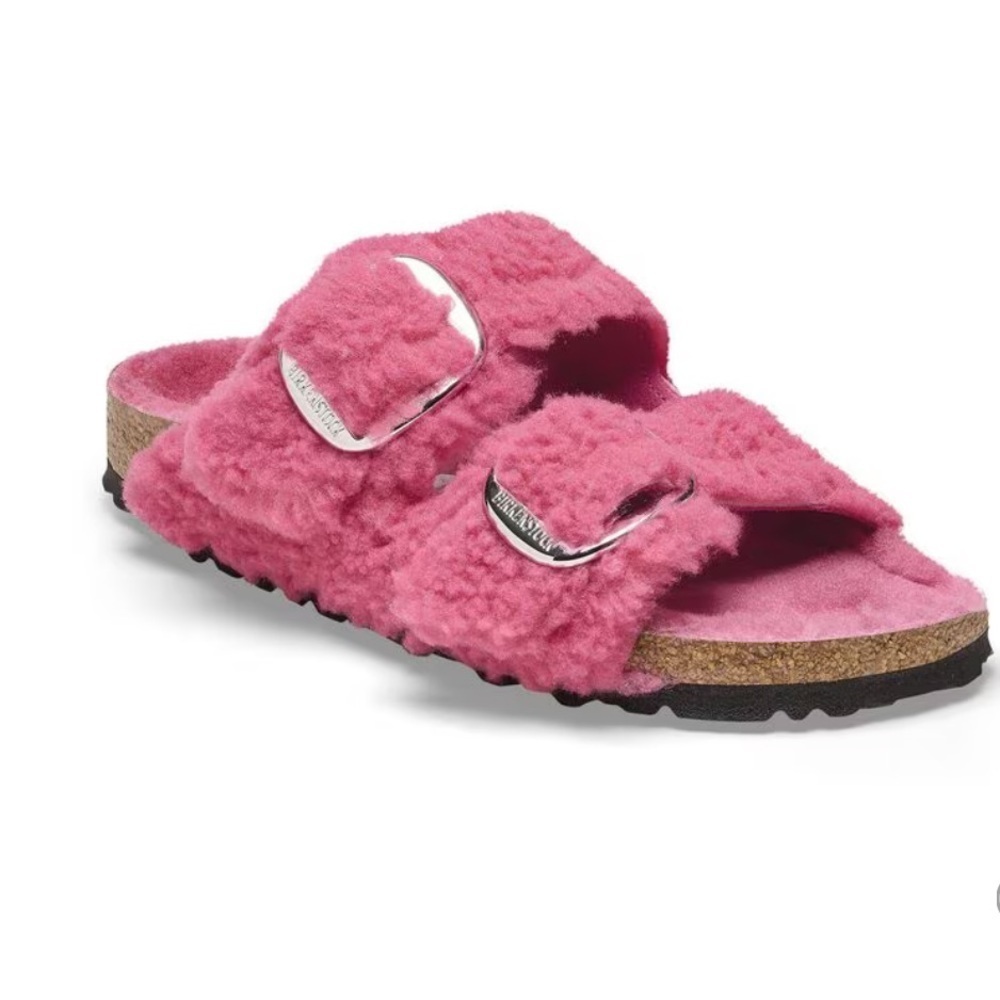 Birkenstock Arizona Kids Shearling Sandals Pink 35
